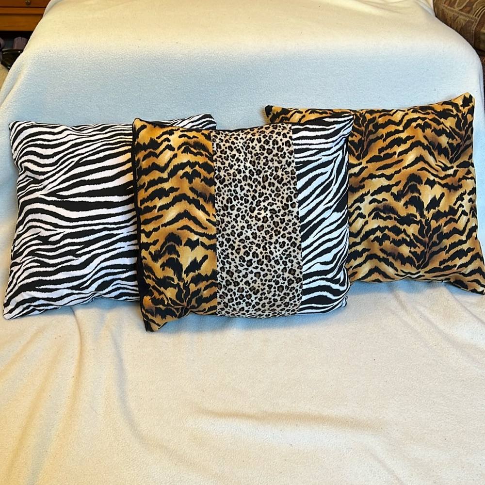 Handmade animal print throw pillow covers (set of 3)